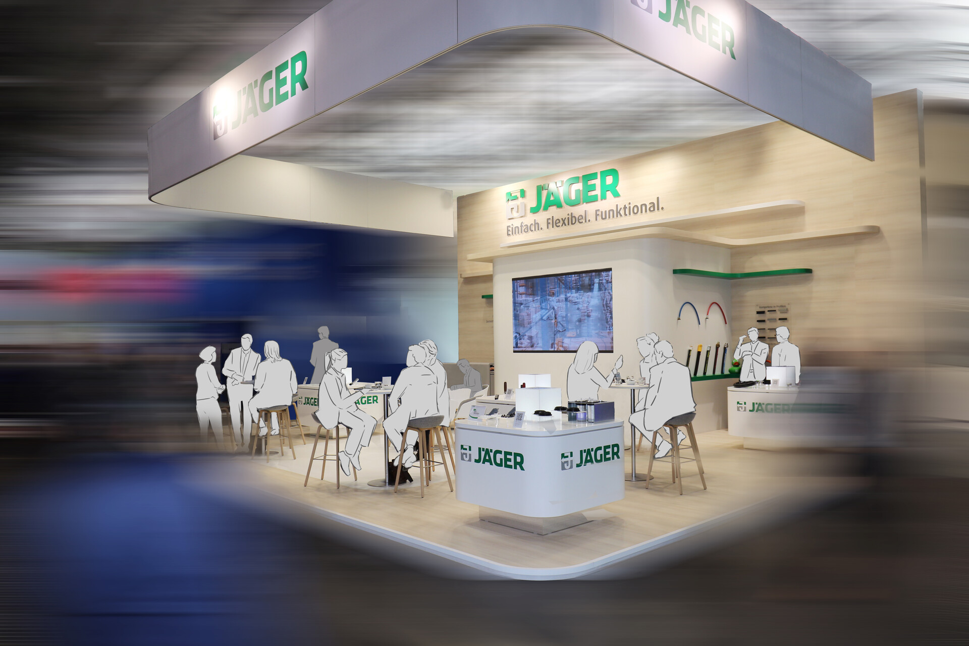 Hannovermesse Stand 2019 Bewegungsunschaerfe